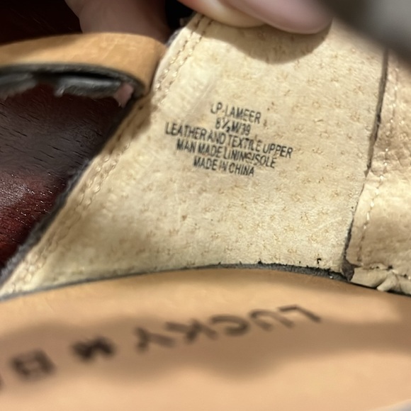 Lucky Brand LP Lameer Gray & Tan Platform Sandals, Size 8.5M - Picture 13 of 13
